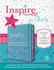 NLT Inspire Bible For Girls-Metallic Blue Hardcover | SHOPtheWORD