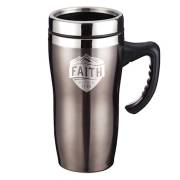 Travel Mug-Faith w/Handle (Stainless) | SHOPtheWORD