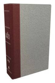 NKJV Open Bible (Comfort Print)-Gray/Red Cloth Over Board | SHOPtheWORD