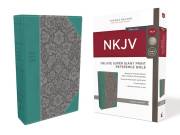 NKJV Deluxe Super Giant Print Reference Bible (Comfort Print)-Turquoise Leathersoft | SHOPtheWORD