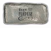 Trinket Dish-Hammered Metal-Live With Purpose (3" x 6") | SHOPtheWORD