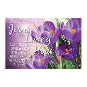 Cards-Pass It On-Jesus Is Our Living Hope/Purple Floral (3" x 2") (Pack Of 25) | SHOPtheWORD