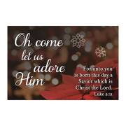 Cards-Pass It On-Oh Come Let Us Adore Him (Poinsettia) (3" x 2") (Pack Of 25) | SHOPtheWORD