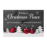 Cards-Pass It On-Wishing You Christmas Peace (White Trees) (3" x 2") (Pack Of 25) | SHOPtheWORD