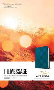 The Message Deluxe Gift Bible-Crosshatch Denim LeatherLook | SHOPtheWORD