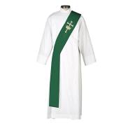 Deacon Stole-Cross And Crown-Green (5.5"W x 110" L) | SHOPtheWORD