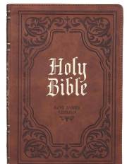 KJV Large Print Thinline Bible-Brown LuxLeather Indexed | SHOPtheWORD