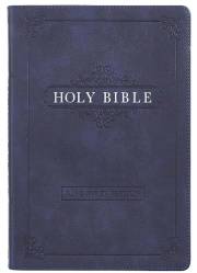 KJV Large Print Thinline Bible-Navy LuxLeather Indexed | SHOPtheWORD