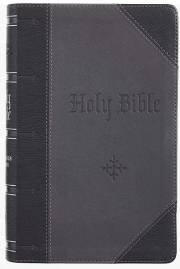 KJV Giant Print Bible-Black/Dark Gray LuxLeather Indexed | SHOPtheWORD