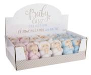 Plush Display-Lil Praying Lambs w/Rattle-Pink, Blue & White Asst (Set Of 18) | SHOPtheWORD