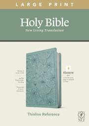 NLT Large Print Thinline Reference Bible/Filament Enabled Edition-Teal Floral LeatherLike | SHOPtheWORD