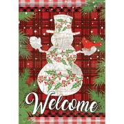 Flag-Garden-Dura Soft-Holly Berry Snowman (12.5" x 18") | SHOPtheWORD