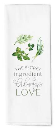Tea Towel-The Secret Ingredient Is Always Love (16" x 28") | SHOPtheWORD