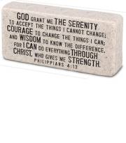 Plaque-Cast Stone-Scripture Block-Serenity (4 x 2 x 1) | SHOPtheWORD