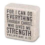 Plaque-Cast Stone-Scripture Stone-Everything Through Christ (2.25 x 2.25 x 1) | SHOPtheWORD