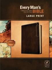 NLT Every Man's Bible/Large Print ( Deluxe Explorer Edition)-Rustic Brown LeatherLike | SHOPtheWORD