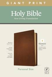 NLT Personal Size Giant Print Bible/Filament Enabled-Brown Genuine Leather | SHOPtheWORD