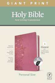 NLT Personal Size Giant Print Bible/Filament Enabled-Peony Pink LeatherLike Indexed | SHOPtheWORD