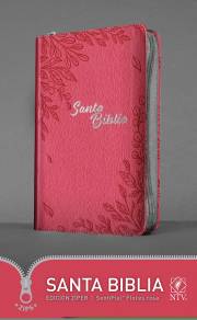 Span-NTV Holy Bible (Santa Biblia, Edicion Ziper)-Pink Flowers LeatherLike w/Zipper | SHOPtheWORD