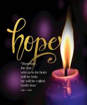 Bulletin-Advent Week 1: Candle, Hope, Scripture (Luke 1:35b) (Pack Of 50)-Legal Size | SHOPtheWORD