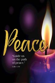 Bulletin-Advent Week 4: Candle, Peace, Scripture (Luke 1:79) (Pack Of 50) | SHOPtheWORD