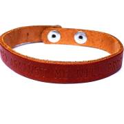 Bracelet-Large-Genuine Leather Stamped Isaiah 54:17 with Two Adustable Snaps | SHOPtheWORD