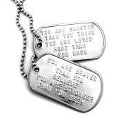 Necklace-Stainless-You Are Braver-Military Dog Tag on 30" Ball Chain | SHOPtheWORD