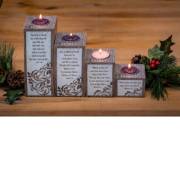 Advent Pillar Set w/Tea Lights-Love Hope Peace Joy (Resin) | SHOPtheWORD