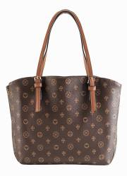 Bible Cover-Wedge Shape-Faith Collection Cross & Heart-Large-Brown | SHOPtheWORD