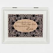 Music Box-Faith, Hope, Love-White/Claire De Lune (8" X 6.25" X 2.75") | SHOPtheWORD