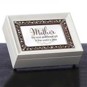 Music Box-Mother-White/Clair De Lun (8" X 6.25" X 2.75") | SHOPtheWORD