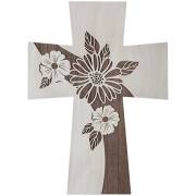 Wall Cross-Two-Tone Flowers (14" x 10.25") | SHOPtheWORD