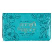 Checkbook Cover Strength & Dignity Teal Prov. 31:25 | SHOPtheWORD