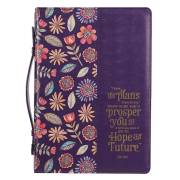 Bible Cover LG Purple Floral I Know the Plans Jer 29:11 | SHOPtheWORD