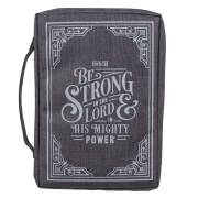 Bible Cover Value MED Gray Be Strong in the Lord Eph 6:10 | SHOPtheWORD