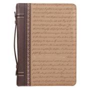 Bible Cover MED Two-tone Brown For I Know the Plans Script Jer 29:11 | SHOPtheWORD