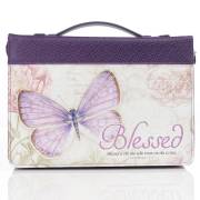 Bible Cover Butterfly Blessed Purple Jer 17:7 XL | SHOPtheWORD