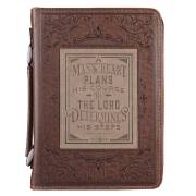Classic Bible Cover XL Brown A Man's Heart - Prov 16:9 | SHOPtheWORD