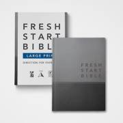 NLT Fresh Start Large Print Bible-Gray/Gray Imitation Leather | SHOPtheWORD