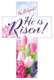 Bookmark-Hallelujah! He Is Risen! (Job 19:35)-Die Cut Cross (Pack Of 25) | SHOPtheWORD