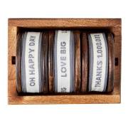 Ribbon Trio Box-Happy/Love/Thanks (2 Yards Each 3/8" W Ribbon) | SHOPtheWORD