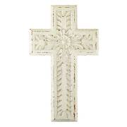 Wall Cross-Carved-White Wood (10" x 17") | SHOPtheWORD