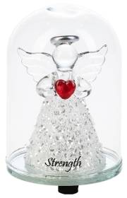Glass Angel Light Decor-Strength (3 3/8" X 2 3/8") | SHOPtheWORD
