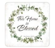 Boxed Coaster Set-Square Cork Back-Blessings (3.75") (Set Of 6) | SHOPtheWORD
