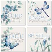 Square House Coasters-Religious Watercolor Verses (Set Of 4) (4") | SHOPtheWORD