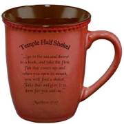 Mug-Temple Half Shekel (15 oz)-Brown Stoneware (#71158) | SHOPtheWORD