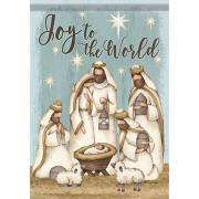 Flag-Garden-Glittertrends-Nativity In Blue (12.5" x 18") | SHOPtheWORD
