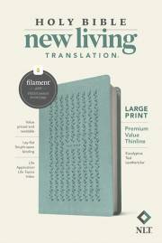NLT Large Print Premium Value Thinline Bible/Filament Enabled-Eucalyptus Teal LeatherLike | SHOPtheWORD