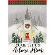 Flag-Garden-Durasoft-Holiday Village Church (12.5" x 18") | SHOPtheWORD