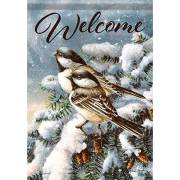 Flag-Garden-Durasoft-Chickadees In Spruce (12.5 x 18) | SHOPtheWORD